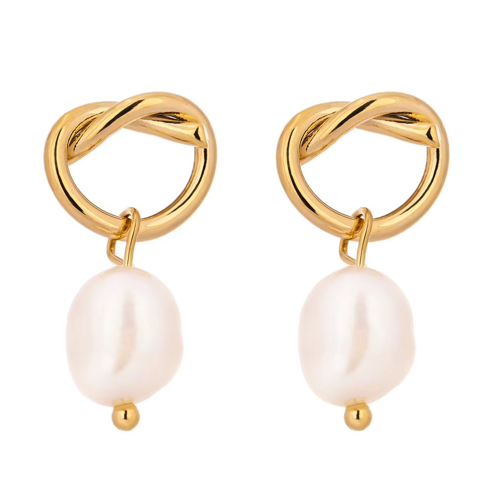 18K Elise Fresh Water Pearl Earrings