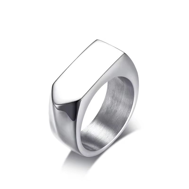 Silver Chunky Arrow Bar Ring