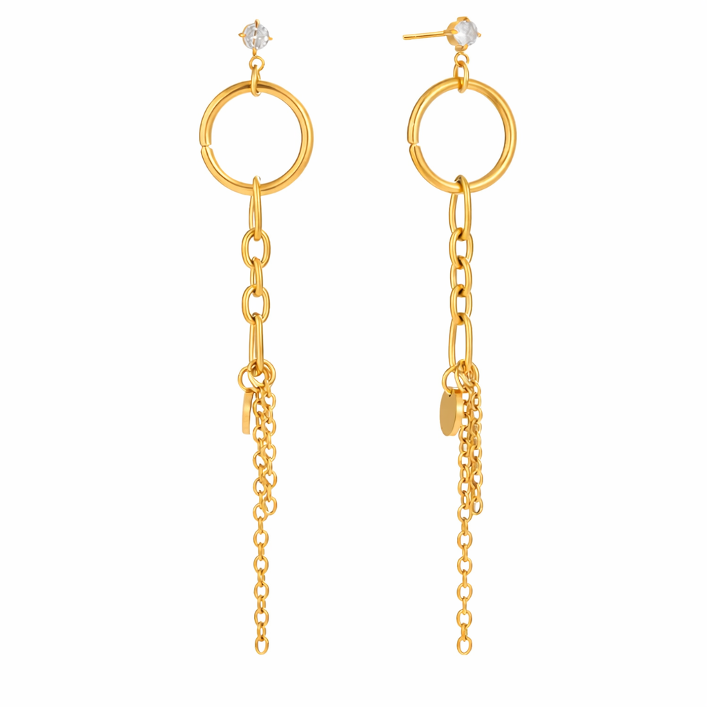 18K Dainty Dana Drop Earrings