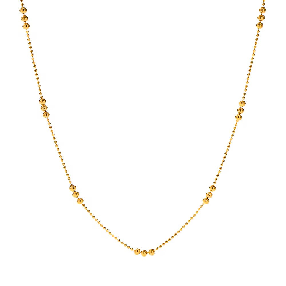 18K Dainty Trio Beads Necklace
