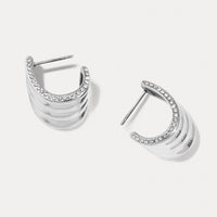 Irregular C Hoops in 18K Gold-Plating or Silver with Cubic Zirconia