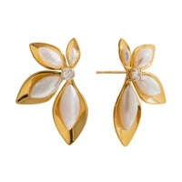 18K Leaf Statement Studs