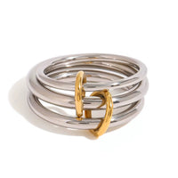 Silver Two Tone Trio Stackable Rings