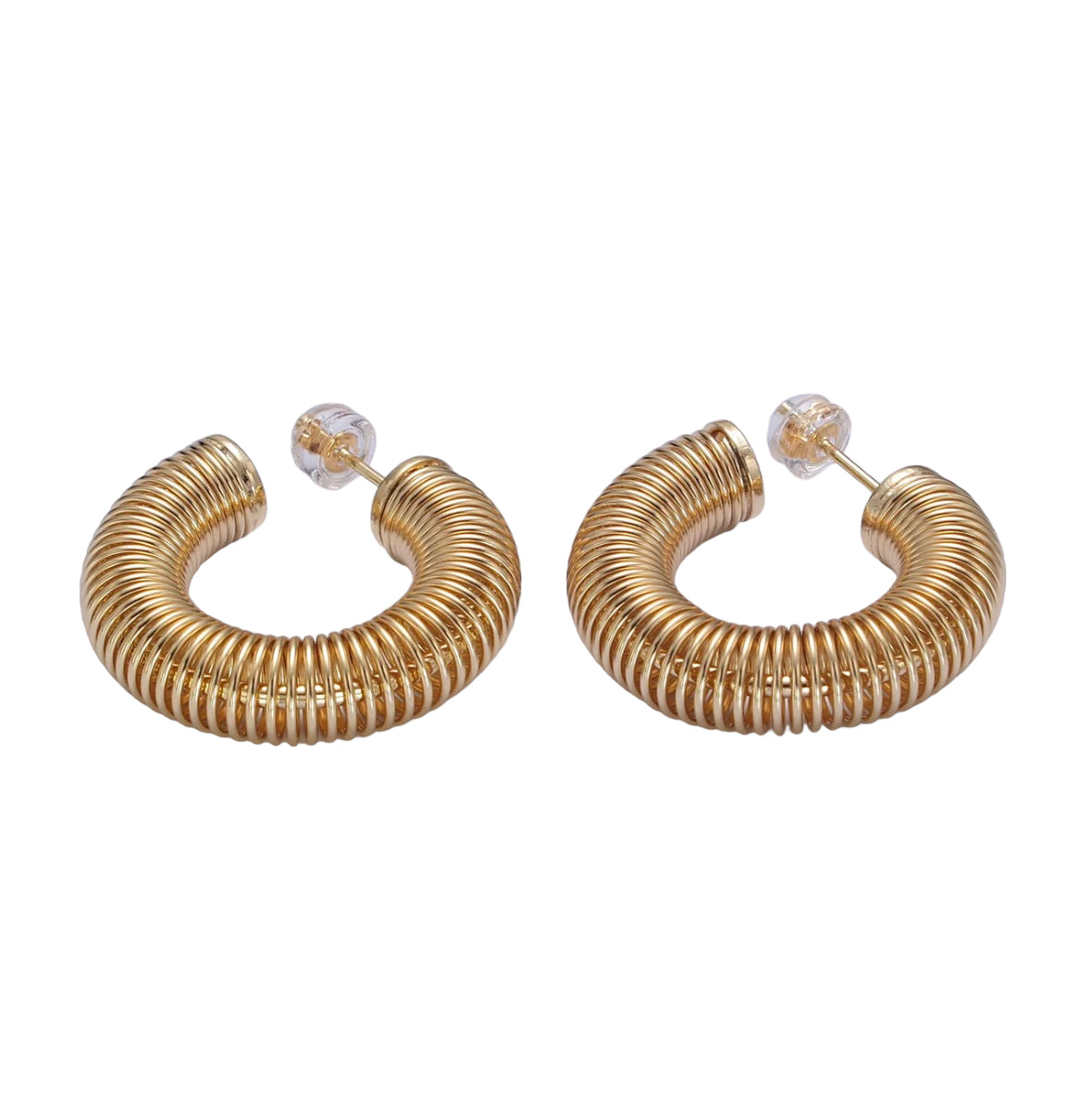 24K Gold Filled Spiral Thick Hoop Earrings