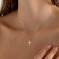 18K Dainty Cross Necklace