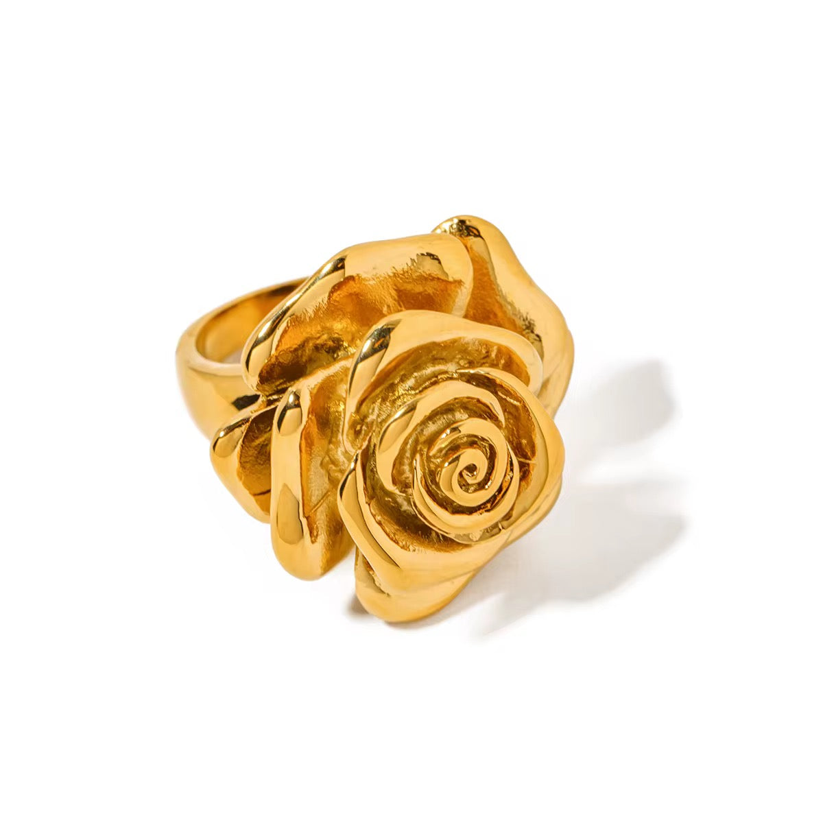 18K Chunky Rose Flower Ring