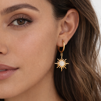 18K Statement Sunburst Huggies