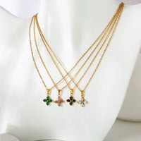 18K Mini Clover CZ Necklace