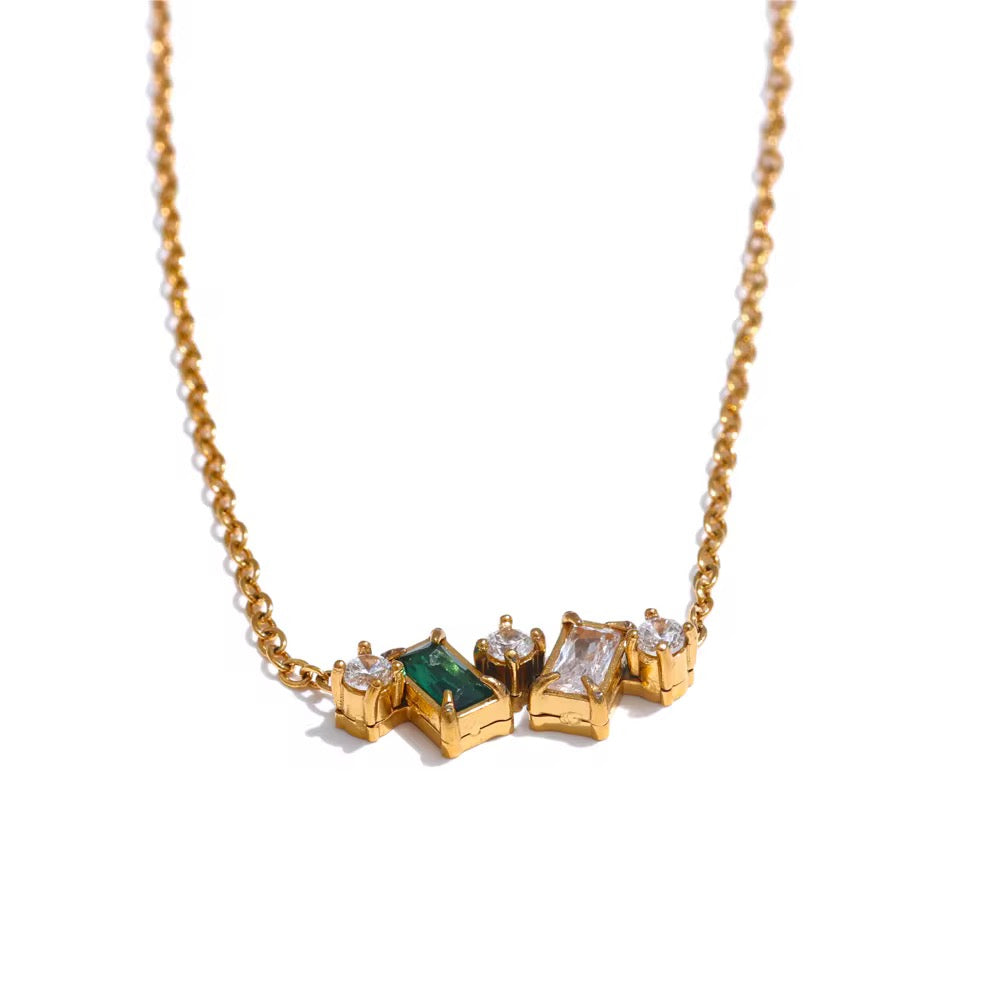 18K Baguette Bar Necklace