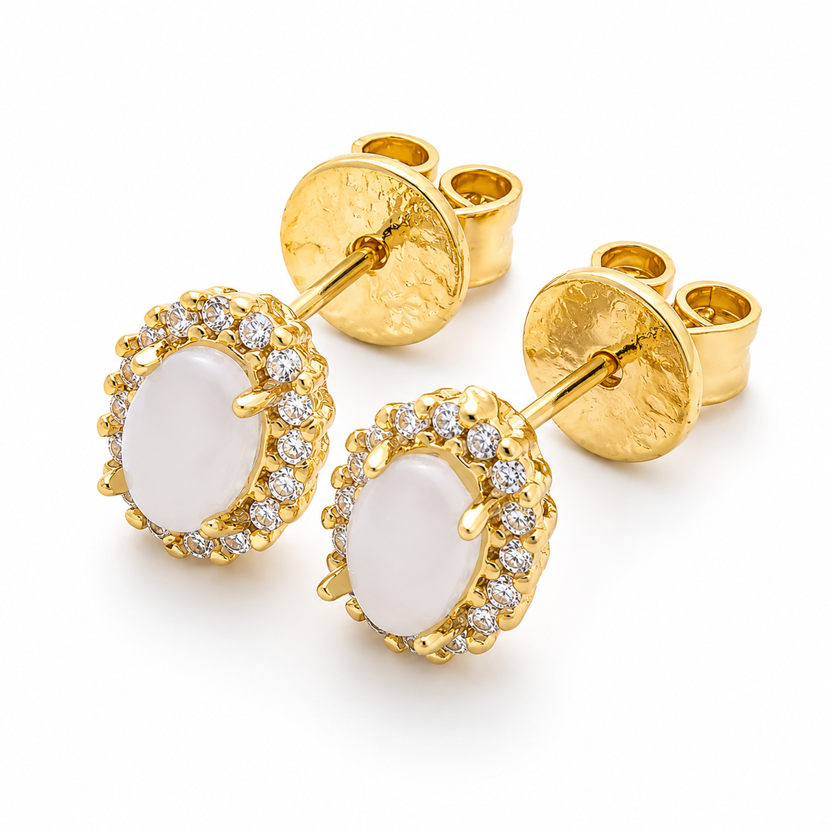 16K Oval Eternity Studs