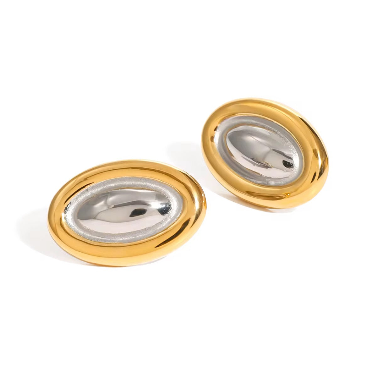 Two Tone Statement Earrings