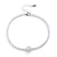 Silver Round Tennis Bracelet