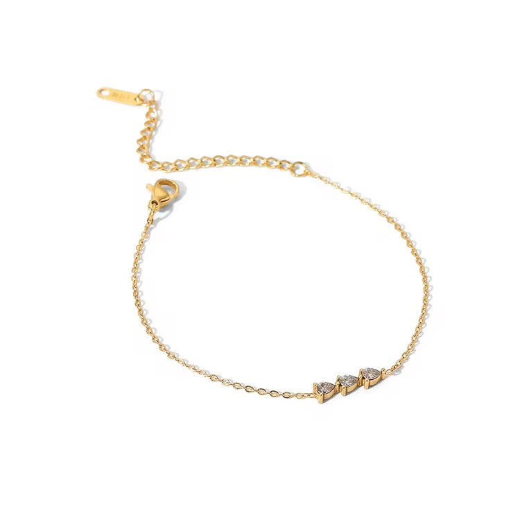 18K Dainty Arrow CZ Bracelet