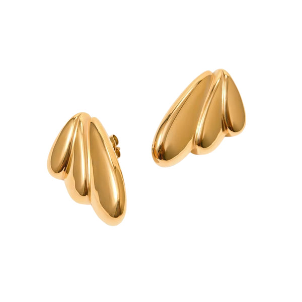 18K Raindrop Stud Earrings