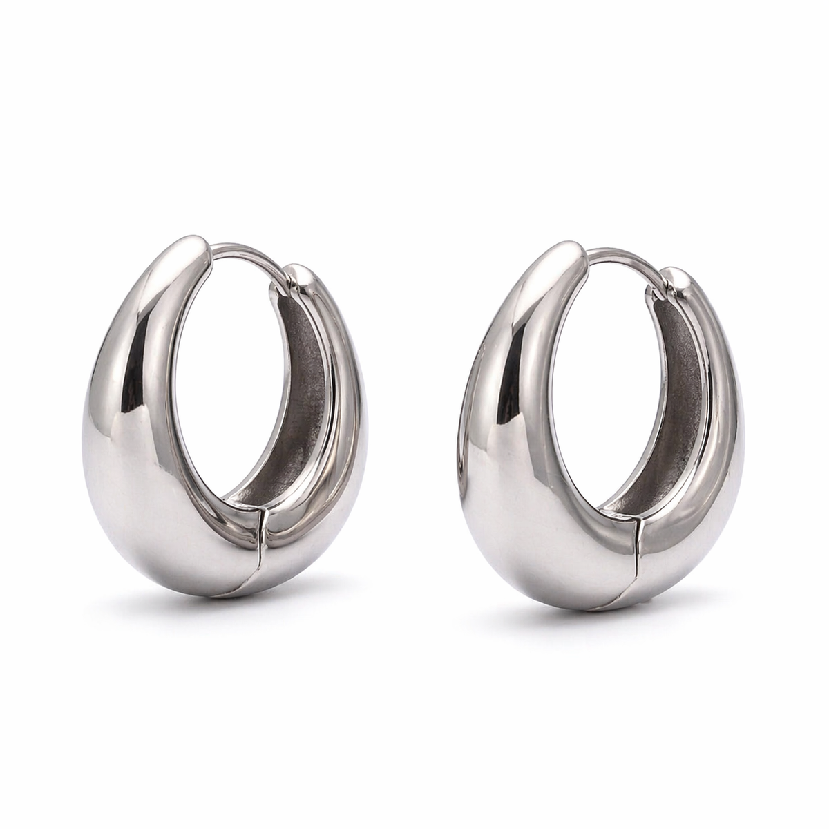 Silver Dome 18MM Mini Hoops