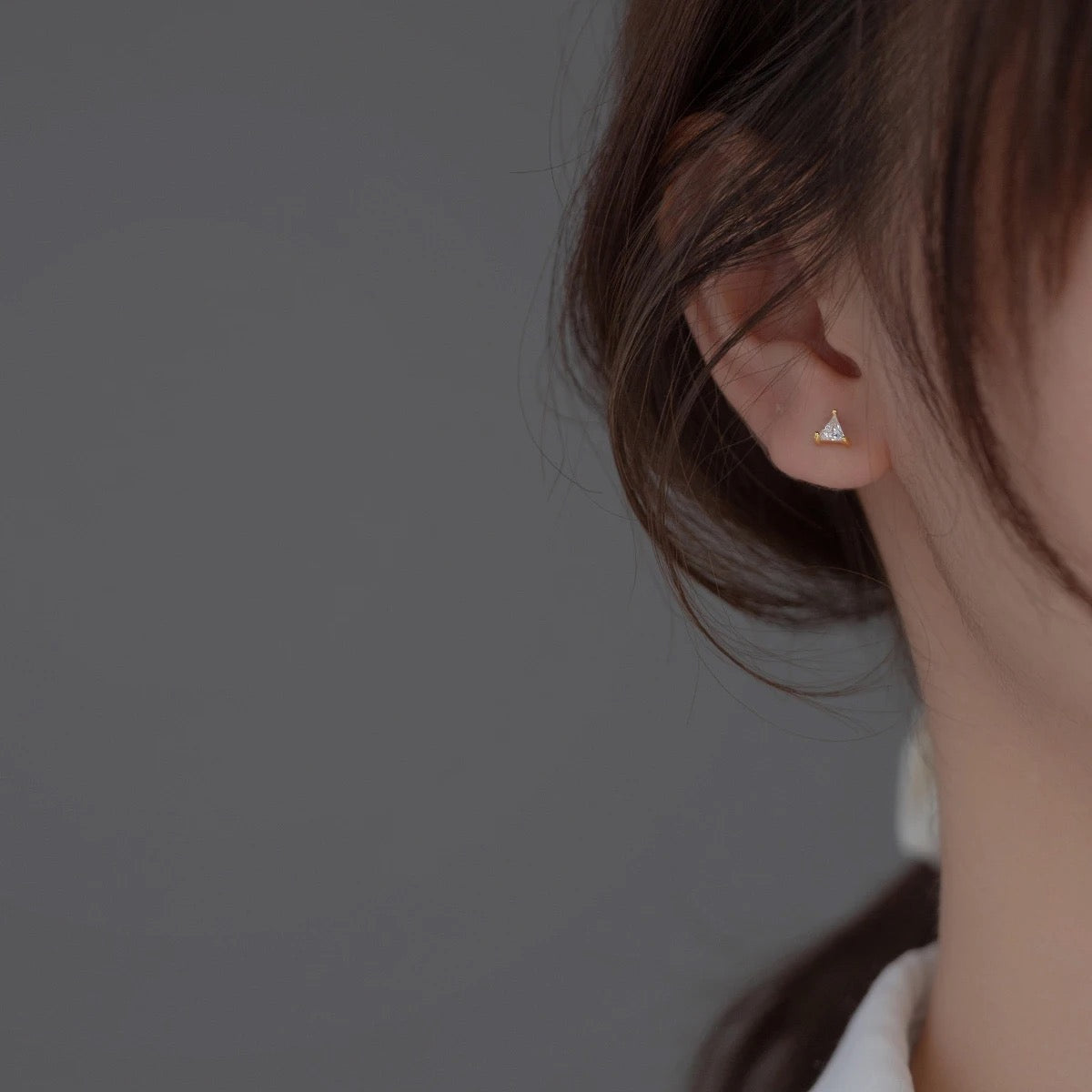 18K Vermeil Minimalist Triangle Stud