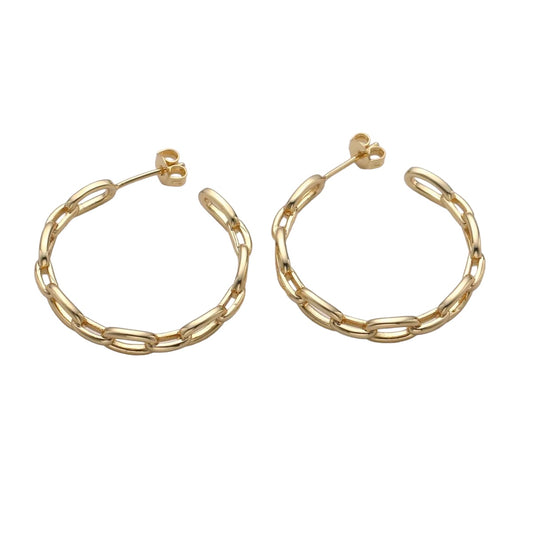 14K Gold Filled Dainty Chain Link Hoops