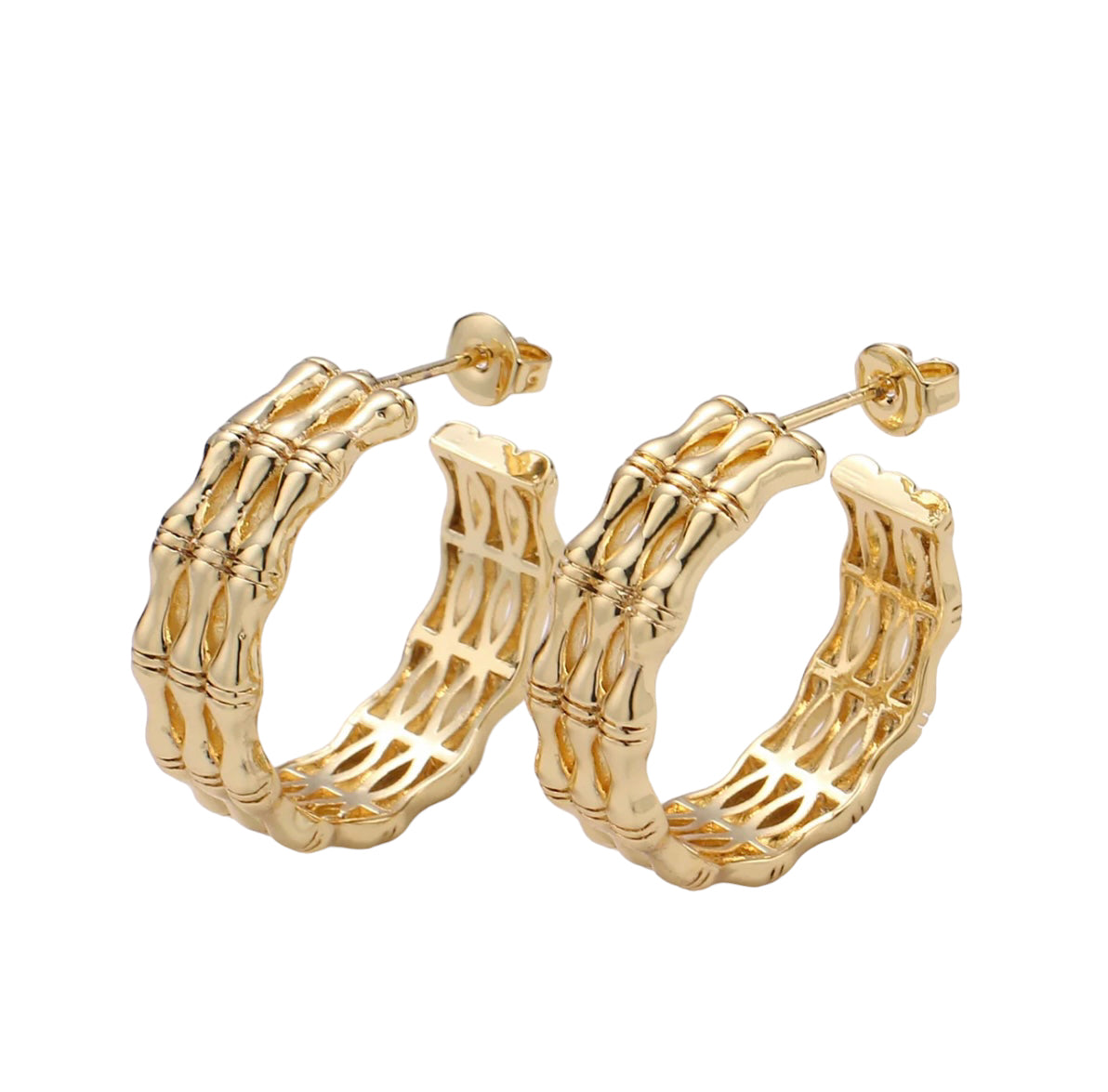 24K Vermeil Gold Bamboo Earrings