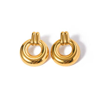 18K Round Vintage Drop Statement Earrings