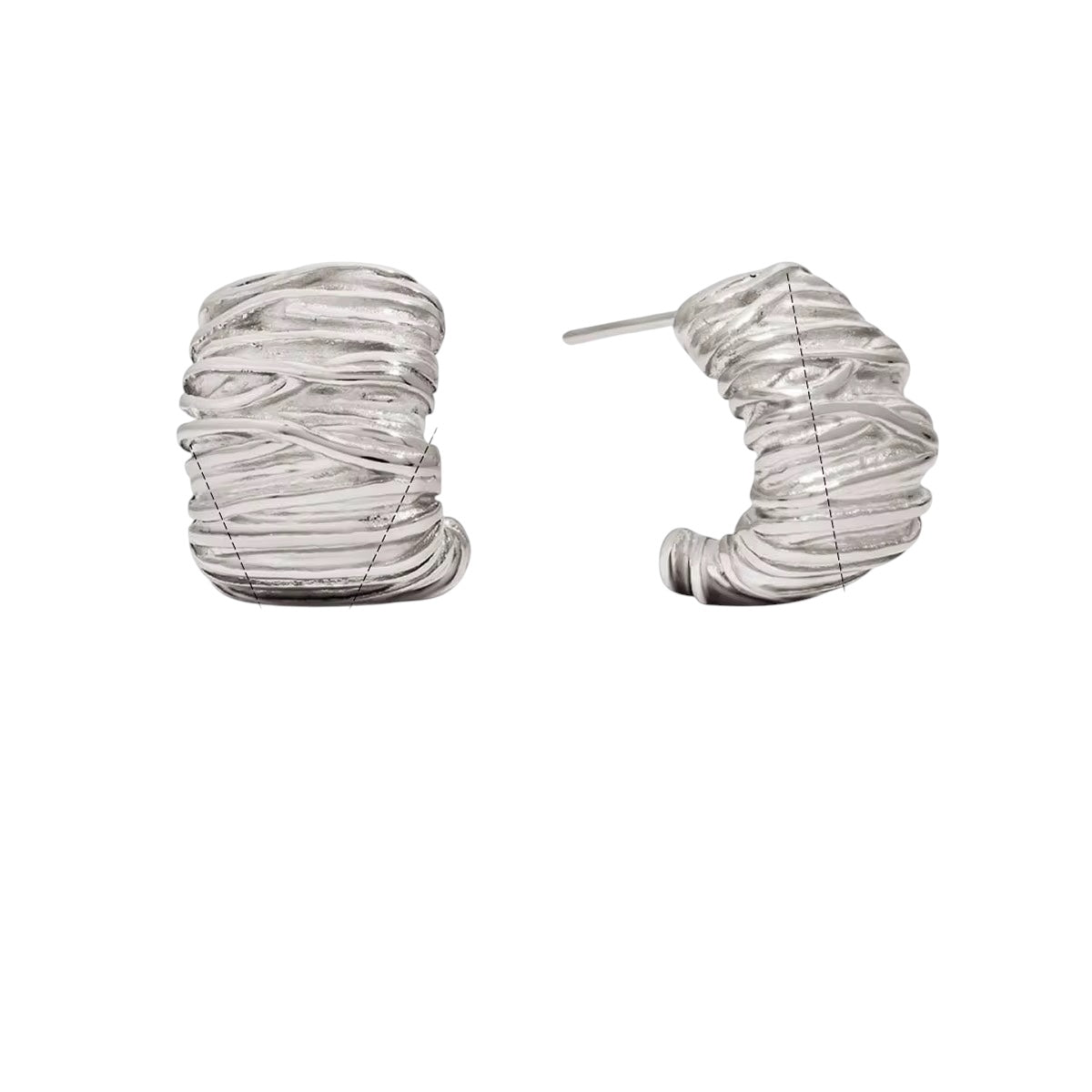 Silver Vintage Irregular Hoops