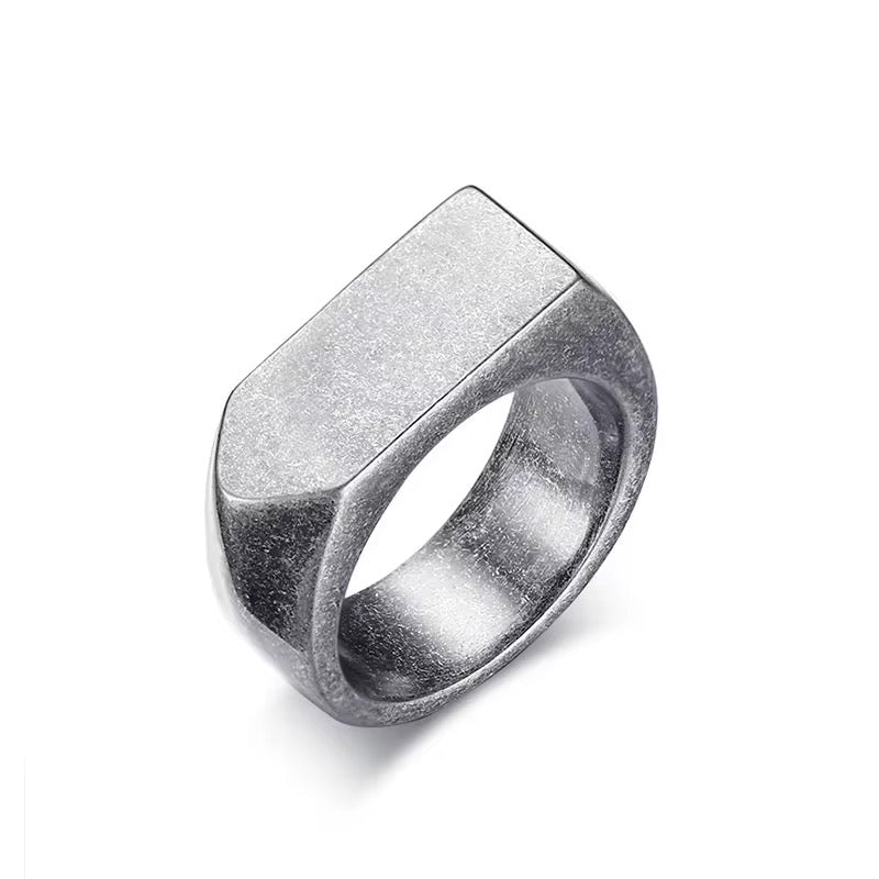 Matte Brushed Finished  Chunky Arrow Bar Ring