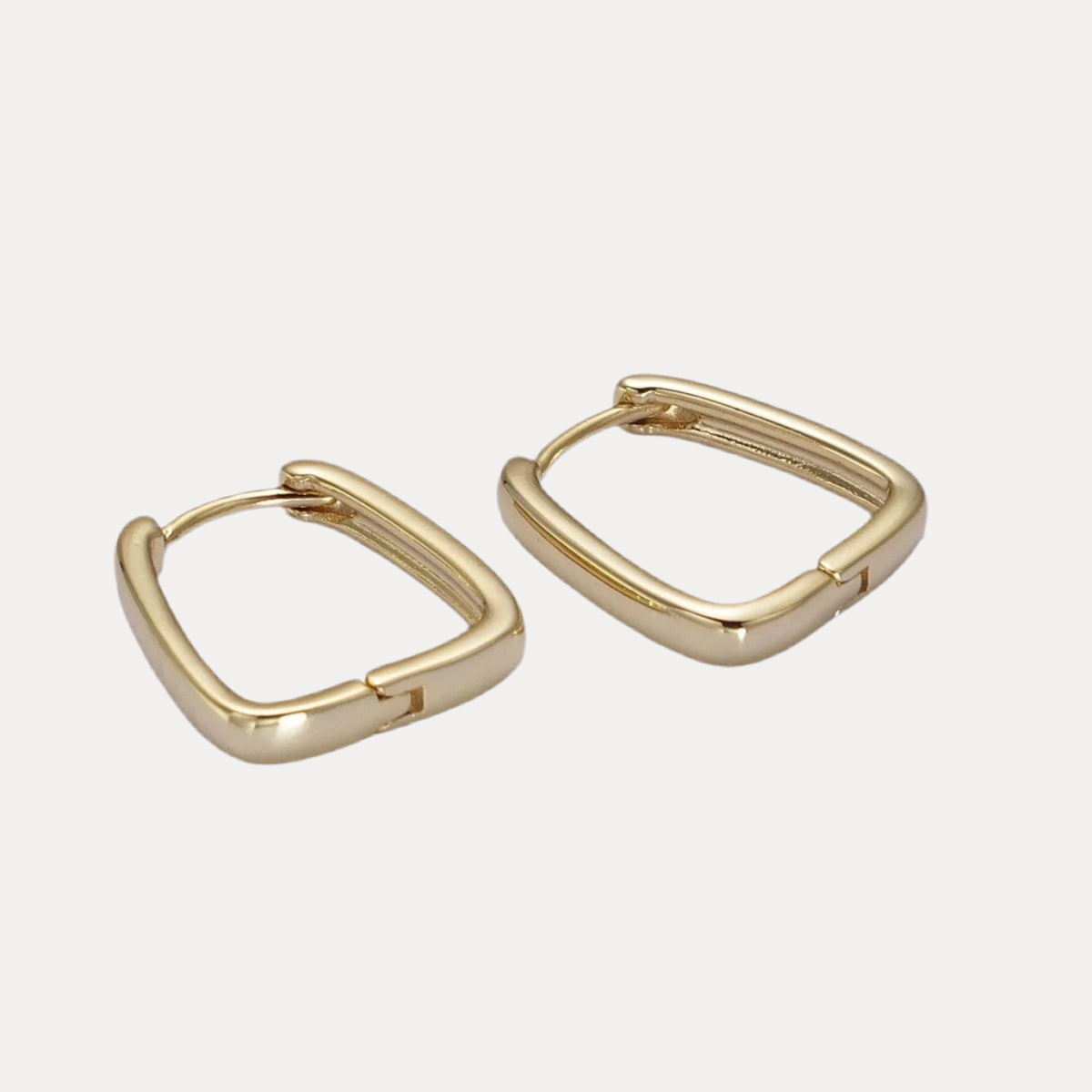 Mini Square Vermeil Hoops in 14K Gold-Filled