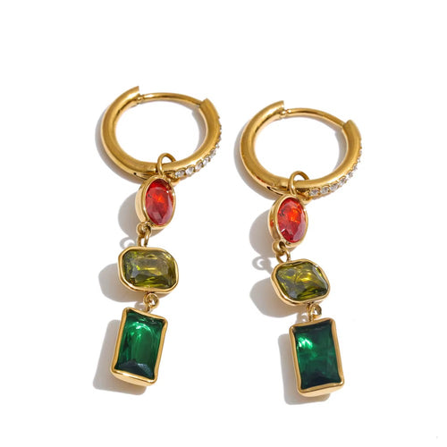 18K Selena Hoop Dangle Earrings