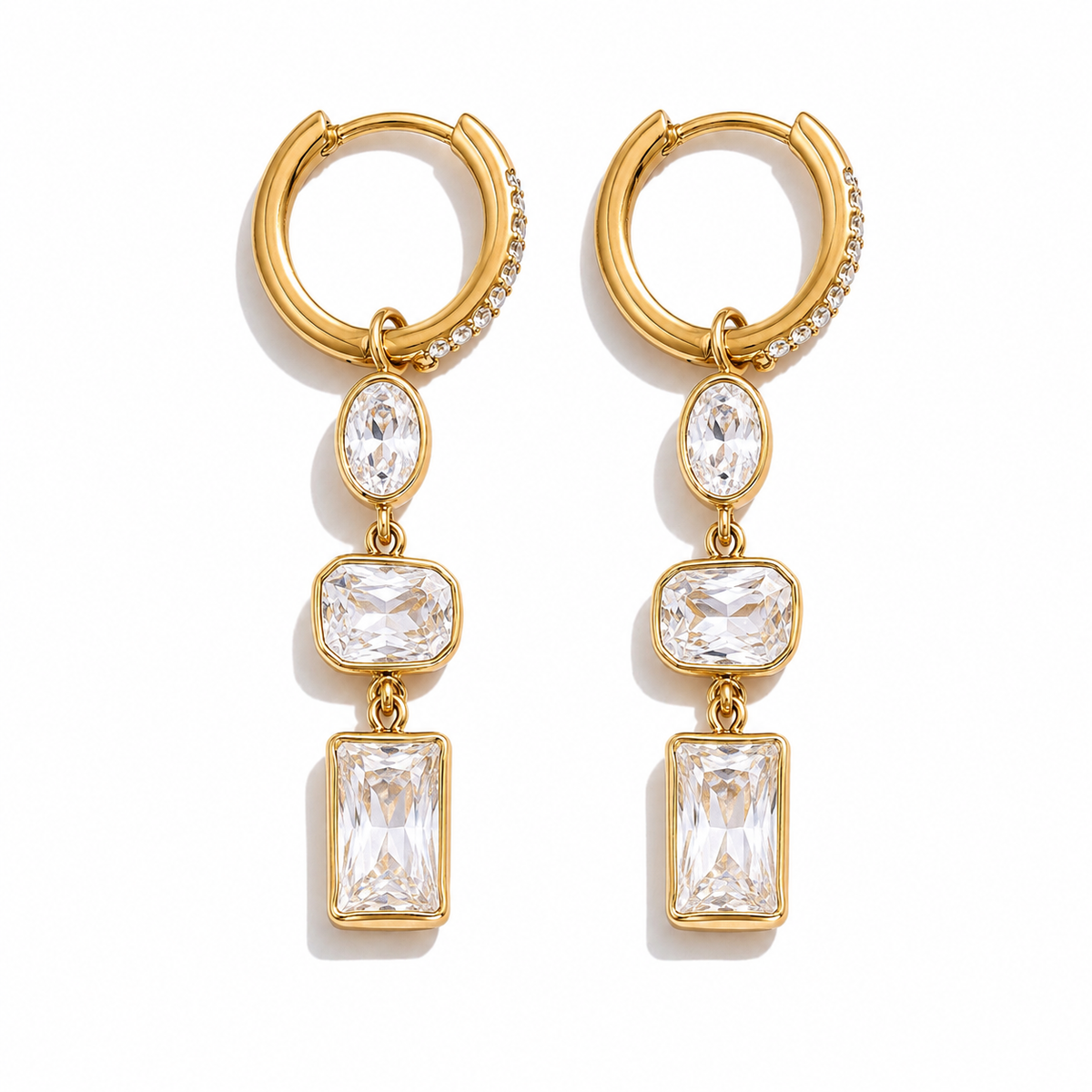 18K Carinna Hoop Dangle Earrings