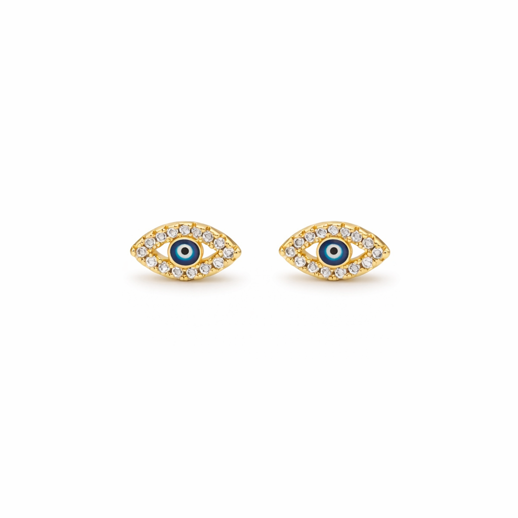 14K Mini Evil Eye Studs