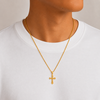18K Cross Rope Chain Necklace