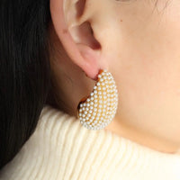 18K Inlaid Water Droplet Earrings