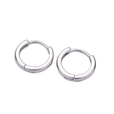 White Gold Filled Classic 15MM Huggie Hoops