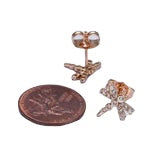 18K Gold Filled Paved CZ Dragonfly Stud Earrings