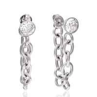 Silver Loop CZ Chain Dangles