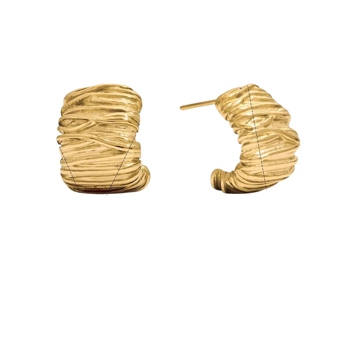 18K Vintage Irregular Hoops