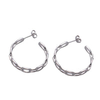 White Gold Filled Dainty Chain Link Hoops