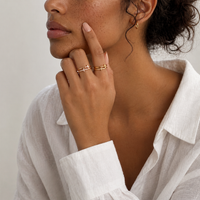 18K Layered Cross Ring