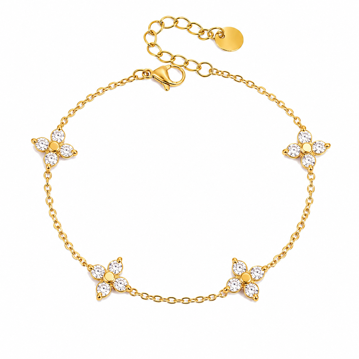 18K Dainty Clover Bracelet