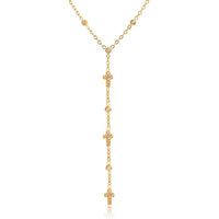 18K Dainty Cross Y Necklace