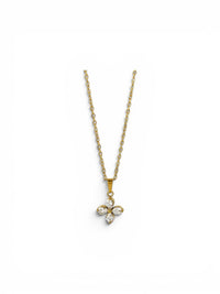 18K Mini Clover CZ Necklace