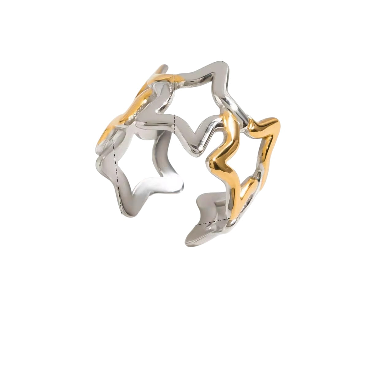 Two Tone Star Cut Out Ring