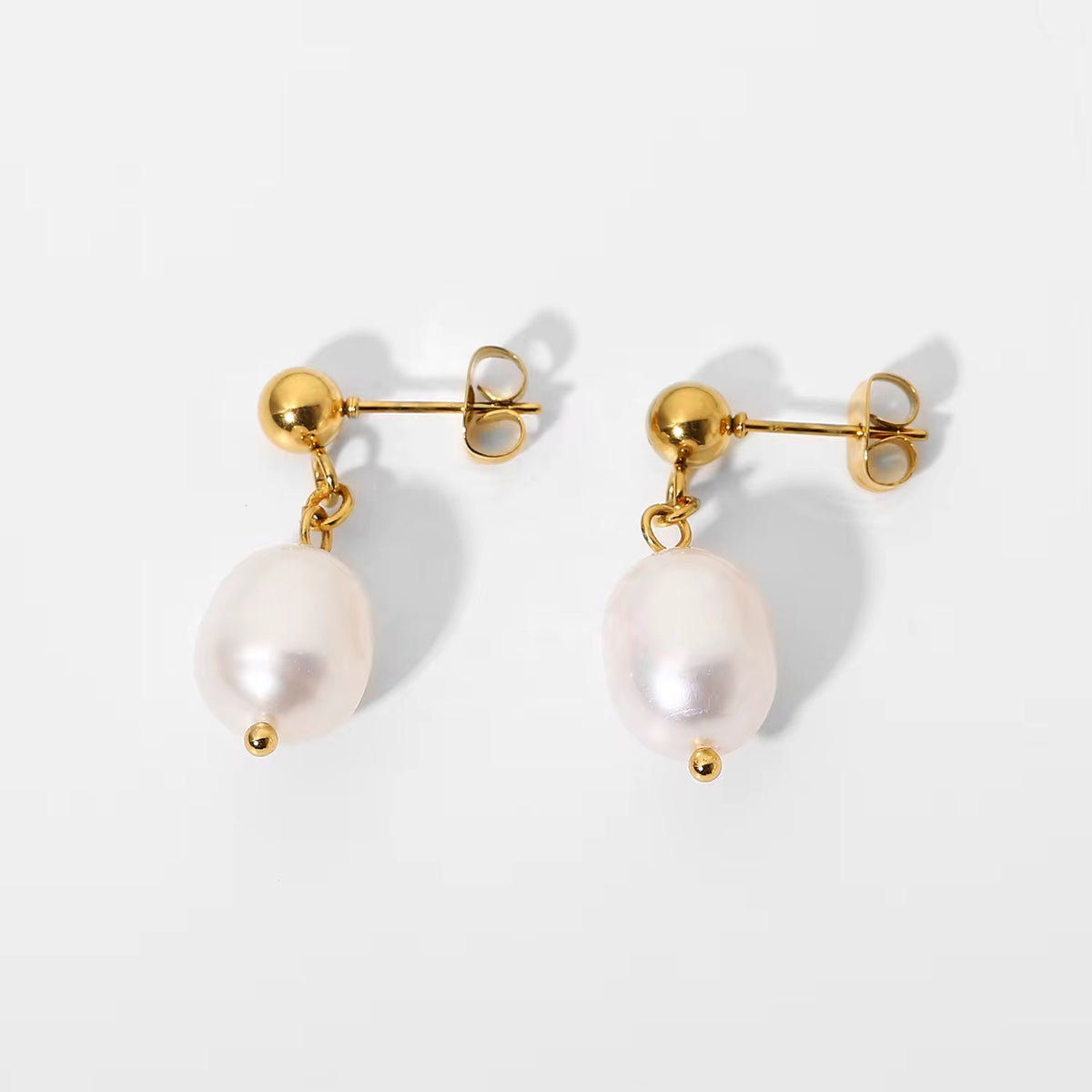 18K Fresh Water Pearl Classic Drop Earrings