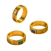 18K Baguette Stripe Ring
