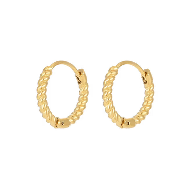 18K Classic Rope Croissant Huggies