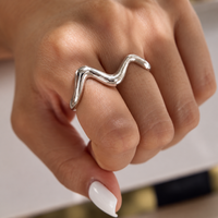 Silver Connected Rings