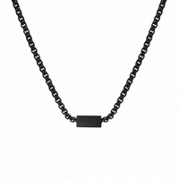 Rectangle Tag Necklace - Black