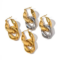 Link Chain Hoops in 18K Gold-Plating or Silver