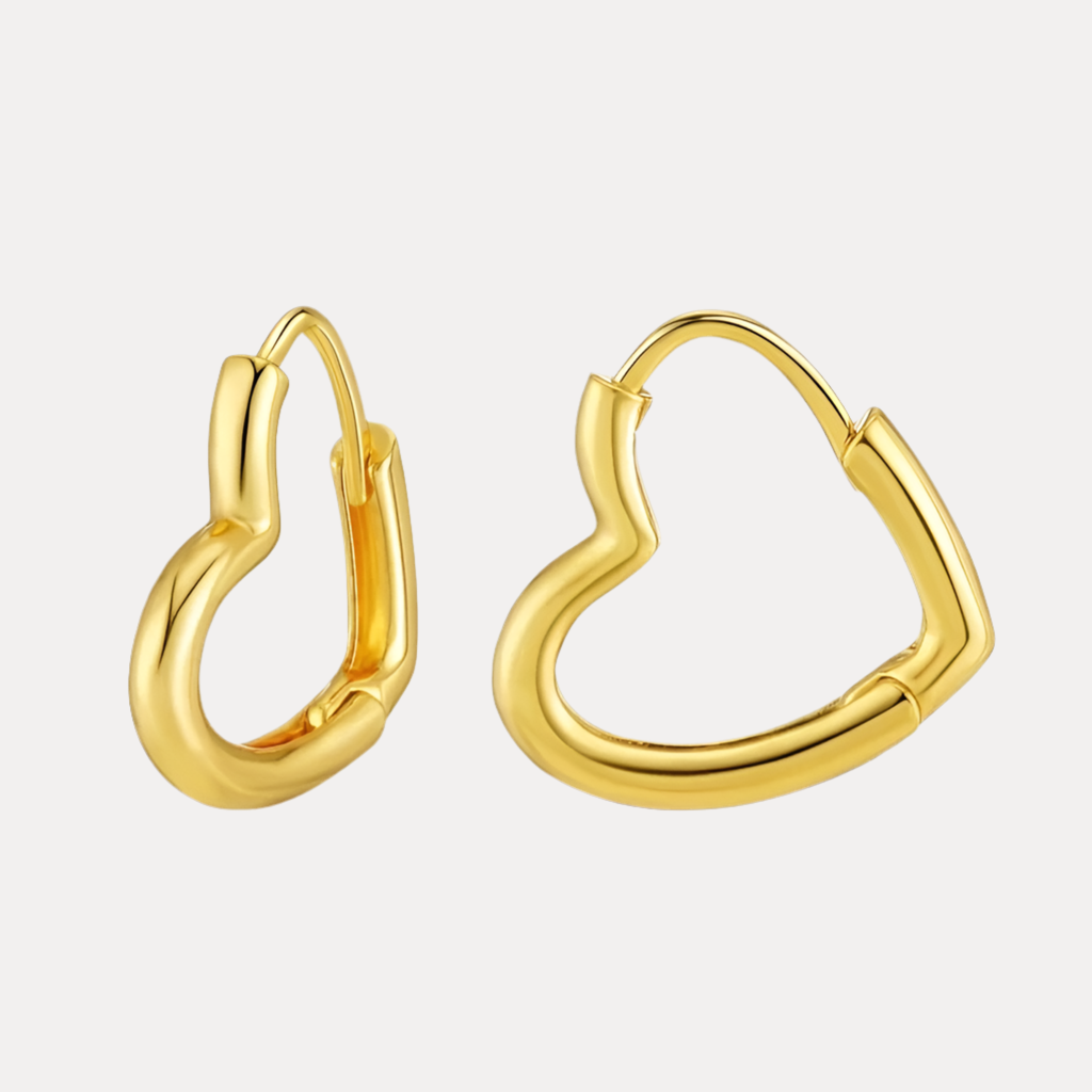 Heart Vermeil Hoops in 24K Gold-Filled