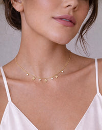 18K Dainty Cross Charm Necklace