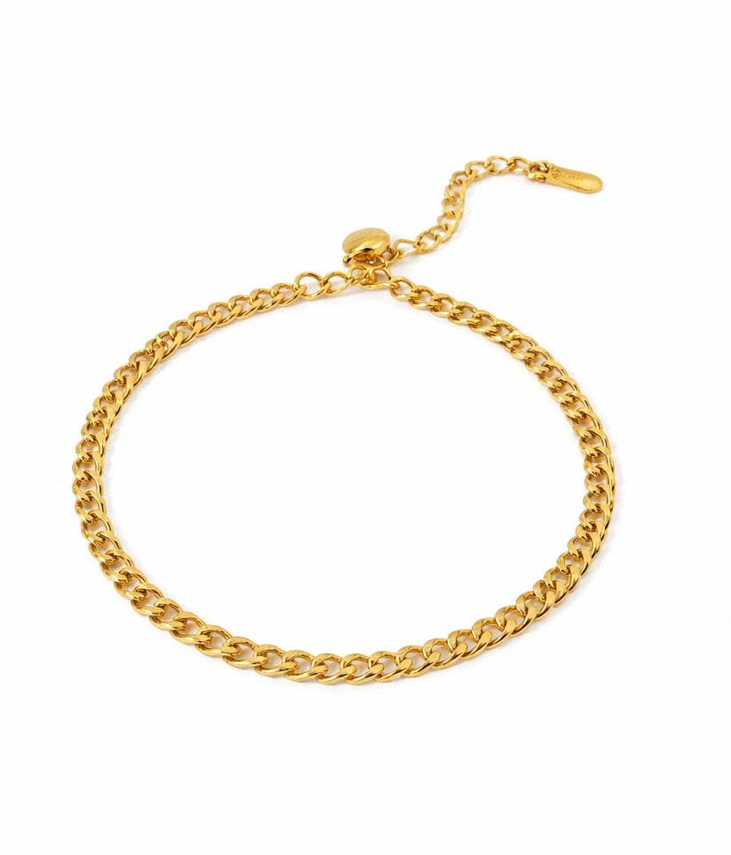 18K Cuban Anklet